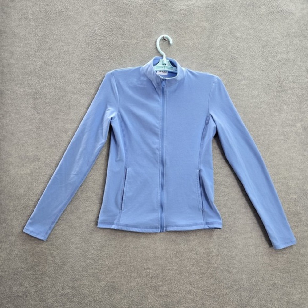 Beyond Yoga Women Sweatshirt‎ XS Blue Activewear Logo Zipper Long Sleeve
